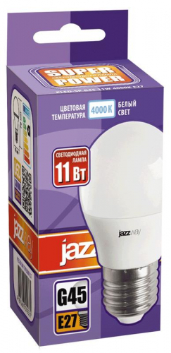 Лампа светодиодная PLED-SP 11Вт G45 4000К нейтр. бел. E27 230В/50Гц JazzWay 5019362 фото 2