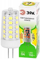 Лампа светодиодная GREEN LINE LED G4-JC-7W-830-12V GL 7Вт капсульная прозрачная 3000К тепл. бел. свет G4 12В Эра Б0067181