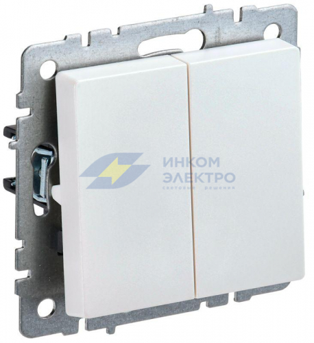 Выключатель проходной 2-кл. СП BRITE ВС10-2-6-БрЖ 10А жемчуж. IEK BR-V22-0-10-K36