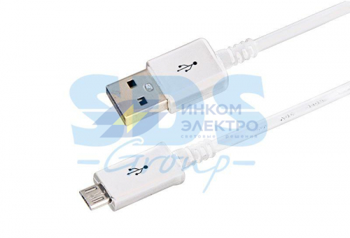 Кабель USB microUSB длинный штекер 1м бел. Rexant 18-4269-20 фото 2
