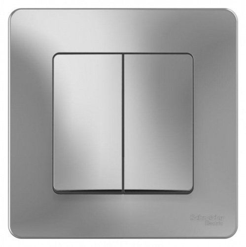 Переключатель проходной 2-кл. СП Blanca 10А IP20 (сх. 6+6) 250В алюм. SE BLNVS106603 фото 2