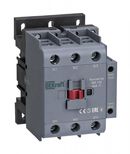 Контактор КМ-102 3п 95А кат. 400В AC 1НО+1НЗ AC-3 AC-4 DEKraft 22026DEK Контактор КМ-102 3п 95А кат. 400В AC 1НО+1НЗ AC-3 AC-4 DEKraft 22026DEK