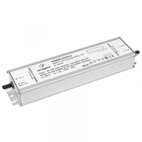 Блок питания ARPV-UH-50320-PFC-FV 24В 240Вт 36-48В 320Вт 10А IP67 метал. Arlight 055740