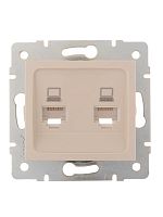 Розетка компьютерная 2-м СП Karina RJ45 механизм крем. LEZARD 707-0388-141