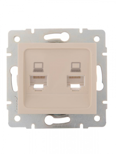 Розетка компьютерная 2-м СП Karina RJ45 механизм крем. LEZARD 707-0388-141