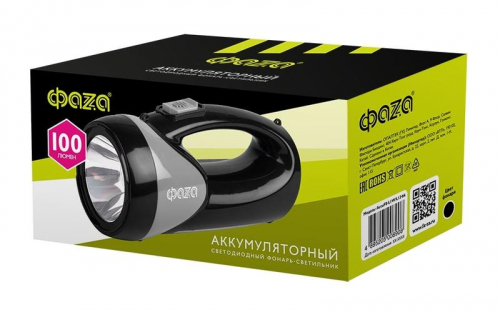 Фонарь аккумуляторный универсальный AccuF8-L1W/L12-bk 1Вт 100лм + боков. панель 12х0.5Вт 110лм аккум. 0.9А.ч ЗУ: 220В/12В IP20 черн. ФАZА 5008908 фото 2 Фонарь аккумуляторный универсальный AccuF8-L1W/L12-bk 1Вт 100лм + боков. панель 12х0.5Вт 110лм аккум. 0.9А.ч ЗУ: 220В/12В IP20 черн. ФАZА 5008908 фото 2