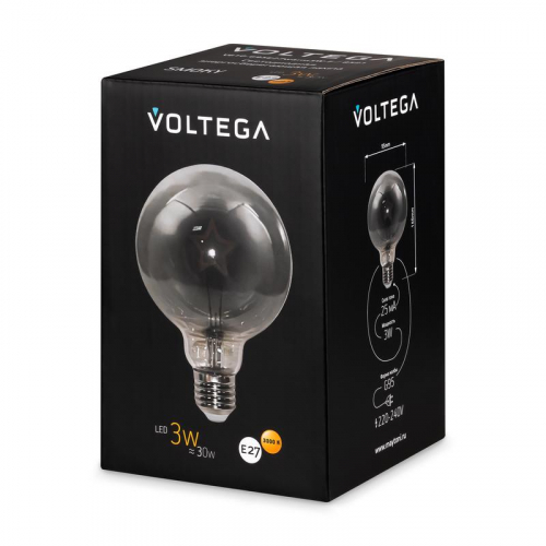 Лампа светодиодная Loft Led G95 3Вт 3000К E27 Voltega 8521 фото 7 Лампа светодиодная Loft Led G95 3Вт 3000К E27 Voltega 8521 фото 7