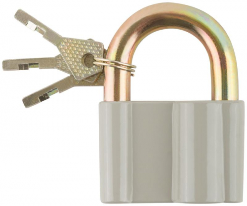 Замок навесной корпус из алюм. сплава 65х44мм стальная дужка 12мм КУРС 67016 Замок навесной корпус из алюм. сплава 65х44мм стальная дужка 12мм КУРС 67016