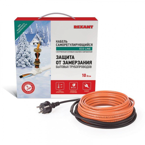 Кабель греющий саморег. пищевой ECO Line (комплект в трубу) 10HTM2-CT (6м/60Вт) Rexant 51-0603 фото 7
