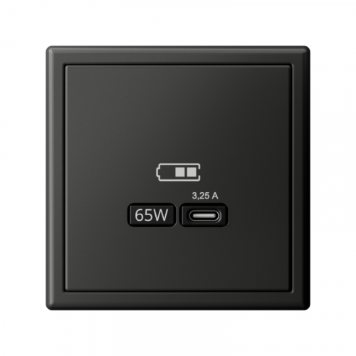 Розетка USB ArtGallery тип C 65Вт QC PD высокоскор. ЗУ механизм базальт SE GAL001427 фото 3