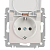 Розетка 1-м СП Accent 6-203-06 16А IP20 250В 2P+E Schuko с крышкой AL/CU перламутр. Intro Б0063429