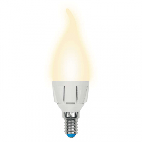 Лампа светодиодная LED-CW37 7W/WW/E14/FR PLP01WH Яркая 7Вт свеча на ветру матовая 3000К тепл. бел. E14 (упак. картон) Uniel UL-00002416