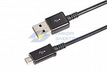 Кабель USB microUSB длинный штекер 1м черн. Rexant 18-4268-20