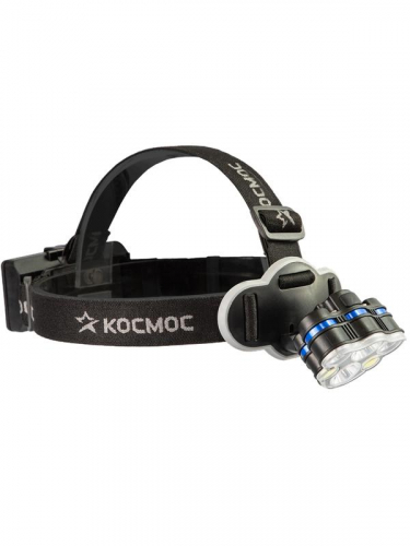 Фонарь налобный 2х4Вт T6 2х2Вт XPE 2x2Вт COB /Li-ion 2х1200мА.ч ABS пластик КОСМОС KOC852Lit фото 3