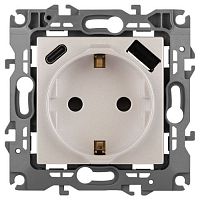 Розетка Эра12 12-4108-15 16А 250В 2P+E с USB type-A+C 5В-3А защ. шторки перламутр Эра Б0067767