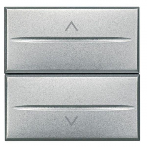 Выключатель для жалюзи кнопочный 2-кл. 2мод. Axolute Axial 10А 250В 1Р(NO)+ 1Р(NO) алюм. Leg BTC HC4037/2