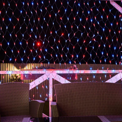 Гирлянда светодиодная "Сеть" 2.5х2.5м 432LED красн./син. 26Вт 220-240В IP65 провод ПВХ черн. Neon-Night 215-033 фото 4