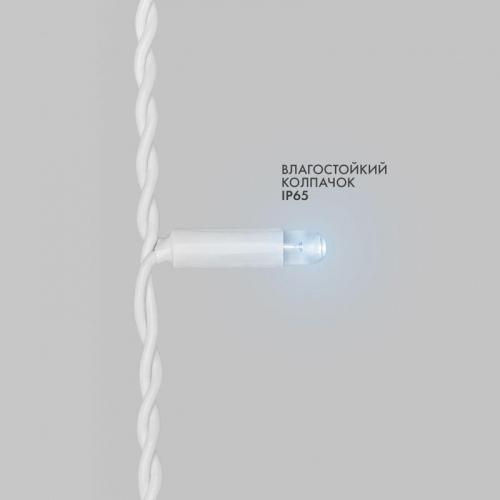 Гирлянда светодиодная "Айсикл" (бахрома) 4.8х0.6м 152LED бел. 15Вт 230В IP65 провод бел. (нужен шнур питания 303-500-1) Neon-Night 255-137-6 фото 3