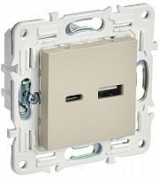 Розетка USB A+C 3.1А SKANDY SK-R14B беж. IEK SK-U22-D31-K10