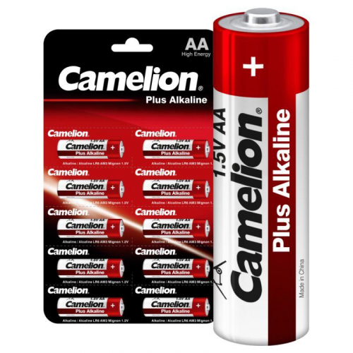 Элемент питания алкалиновый AA/LR6 1.5В Plus Alkaline LR6-BP1х10P (блист.10шт) Camelion 14135 фото 2