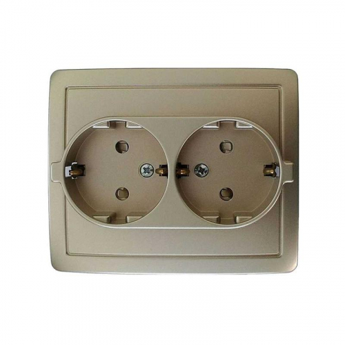 Розетка 2-м СП Simon15 16А IP20 250В с заземл. Schuko защ. шторки винт. клеммы шампань Simon 1590451-034 Розетка 2-м СП Simon15 16А IP20 250В с заземл. Schuko защ. шторки винт. клеммы шампань Simon 1590451-034