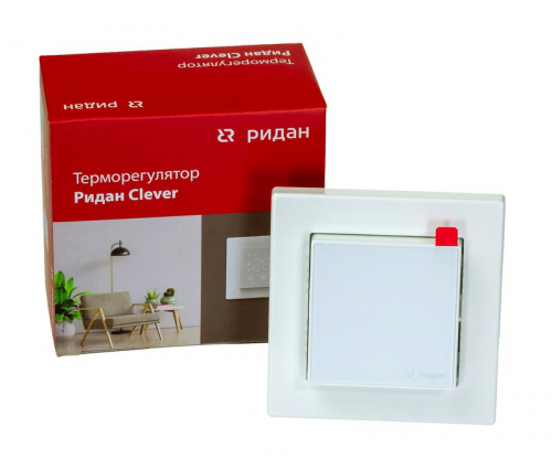 Терморегулятор Clever с Wi-Fi с комбинацией датчиков 16А бел. Ридан 21RT0108R фото 9