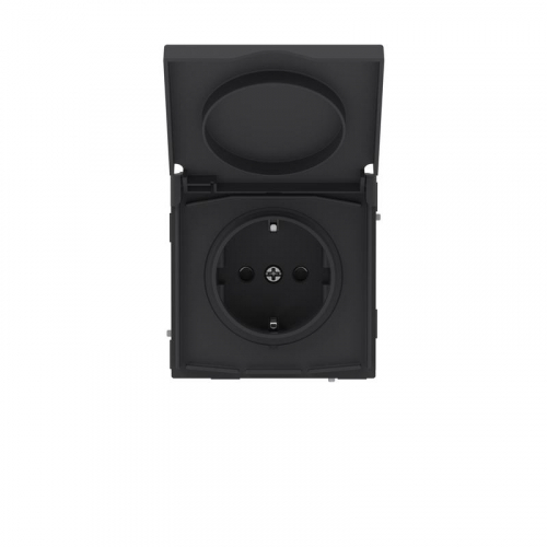 Розетка силовая KANT IP44 2P+E защ. шторки с крышкой черн. уголь DKC 7012013