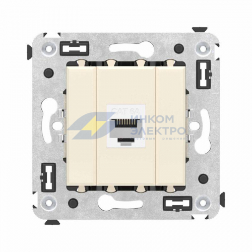 Розетка компьютерная 1-м СП Avanti "Ванильная дымка" RJ45 кат.6A без шторок механизм DKC 4405673 Розетка компьютерная 1-м СП Avanti "Ванильная дымка" RJ45 кат.6A без шторок механизм DKC 4405673