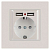 Розетка 1-м СП Accent 6-410-06 16А IP20 250В P+E Schuko + 2хUSB защ. шторки перламутр. Intro Б0063700