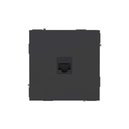 Розетка компьютерная 1-м KANT RJ45 кат.5E без шторки черн. уголь DKC 7012663