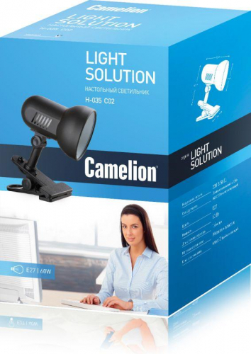 Светильник H-035 40Вт 230В прищепка метал. черн. Camelion 7197 фото 2 Светильник H-035 40Вт 230В прищепка метал. черн. Camelion 7197 фото 2