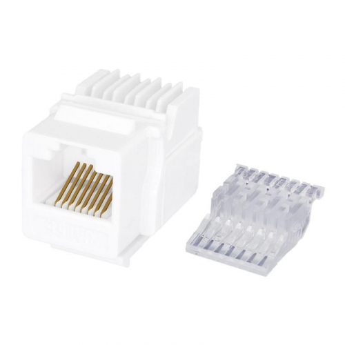 Модуль розеточный Keystone Jack 8P8C RJ-45 UTP кат.5E заделка без инструмента бел. (DIY) SUPRLAN 10-0312-1 фото 3