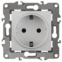Розетка 1-м СП Эра12 12-2011-01 16А IP20 16AX 250В 2P+E Schuko без монтаж. лапок винт бел. Эра Б0029234
