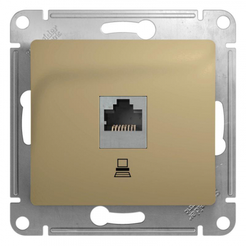 Розетка компьютерная 1-м СП Glossa RJ45 кат.5E механизм титан SE GSL000481K Розетка компьютерная 1-м СП Glossa RJ45 кат.5E механизм титан SE GSL000481K