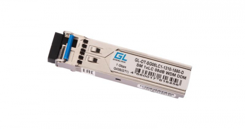Модуль SFP WDM 1.25Гбит/с одно волокно SM LC Tx:1310/Rx:1550нм DDM 8дБ до 3км NIKOMAX GL-OT-SG08LC1-1310-1550-D Модуль SFP WDM 1.25Гбит/с одно волокно SM LC Tx:1310/Rx:1550нм DDM 8дБ до 3км NIKOMAX GL-OT-SG08LC1-1310-1550-D