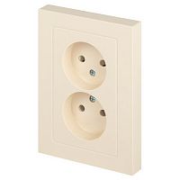 Розетка 2-м СП Accent 6-204-02 16А IP20 250В 2P AL/CU сл. кость Intro Б0063474