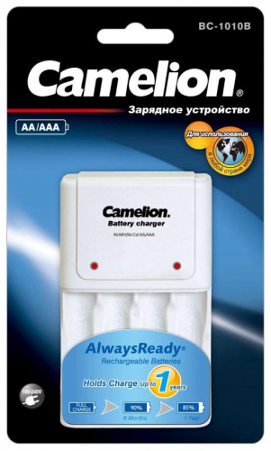 Устройство зарядное BC 1010B (C-1010B/2-4AA/AAA/200мА свет. индик.) бел. Camelion 10357 фото 3