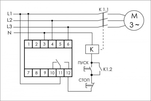 Реле контроля и наличия фаз CZF-311 (3х400/230+N 8А 1Р IP20 регул. порога откл.) F&F EA04.001.006 фото 2