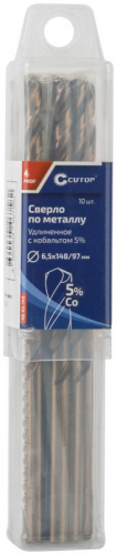 Сверло по металлу удлиненное ПРОФИ/Profi 6.5х148мм с кобальтом 5% (уп.10шт) Cutop 48-65-148 фото 3