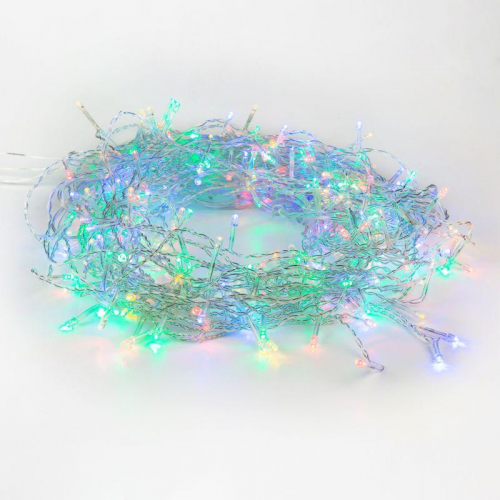 Гирлянда светодиодная "Светодиодный Дождь" 2.5х2м 300LED мультиколор 16Вт 230В IP20 свечение с динамикой провод прозр. Neon-Night 235-059 фото 9