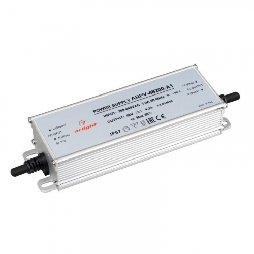 Блок питания ARPV-48200-A1 48В 4.2А 200Вт IP67 металл Arlight 034690 Блок питания ARPV-48200-A1 48В 4.2А 200Вт IP67 металл Arlight 034690