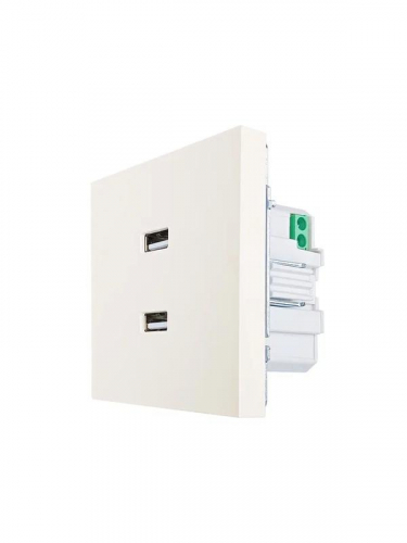 Розетка 2-мест. USB разъем СП ZIMA IP20 слон. кость LEZARD 704-9088-192 фото 2
