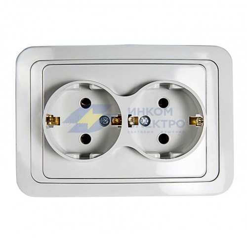 Розетка 2-м CLASSICO с заземл. 2128 бел. ASD / IN HOME 4680005959921