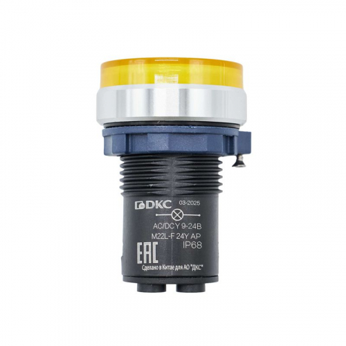 Индикатор сигнальный со встроен. диодом 9-24В зажим Plug-In алюм. желт. DKC M22L-F24YAP фото 2 Индикатор сигнальный со встроен. диодом 9-24В зажим Plug-In алюм. желт. DKC M22L-F24YAP фото 2