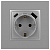 Розетка 1-м СП Elegance 14-4108-03 16А 250В 2P+E с USB type-A+C 5В-3А защ. шторки алюм. Эра Б0067741