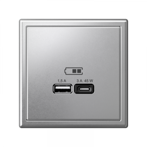 Розетка USB ArtGallery тип A+C 45Вт QC PD высокоскор. ЗУ механизм алюм. SE GAL000329 фото 3 Розетка USB ArtGallery тип A+C 45Вт QC PD высокоскор. ЗУ механизм алюм. SE GAL000329 фото 3