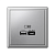 Розетка USB ArtGallery тип A+C 45Вт QC PD высокоскор. ЗУ механизм алюм. SE GAL000329