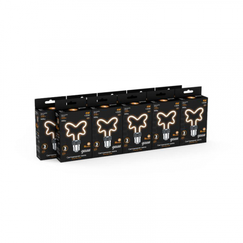 Лампа светодиодная филаментная Filament Artline 4Вт Butterfly матов. 2700К тепл. бел. Е27 330лм milky GAUSS 1001802104 фото 6