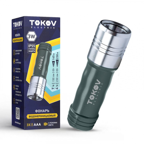 Фонарь ручной на батарейках PC/ABS TOKOV ELECTRIC TKE-RF-B-03 Фонарь ручной на батарейках PC/ABS TOKOV ELECTRIC TKE-RF-B-03