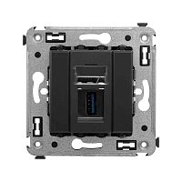 Розетка USB 3.0 1-м СП Avanti "Черный матовый" тип А-А DKC 4412303